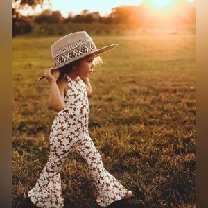 Baileys Blossoms ANDI PLEATED BELL BOTTOM JUMPSUIT - FLOWER CHILD 12-18mth